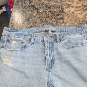 American Eagle Outfitters Strigid Ripped Low-rise Flares Size 6 Regular